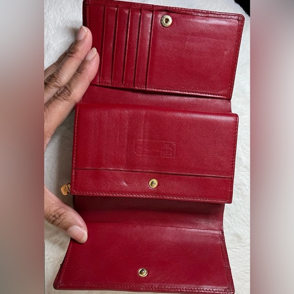 Red Tri-fold MCM Wallet-Authentic - Picture 2 of 11